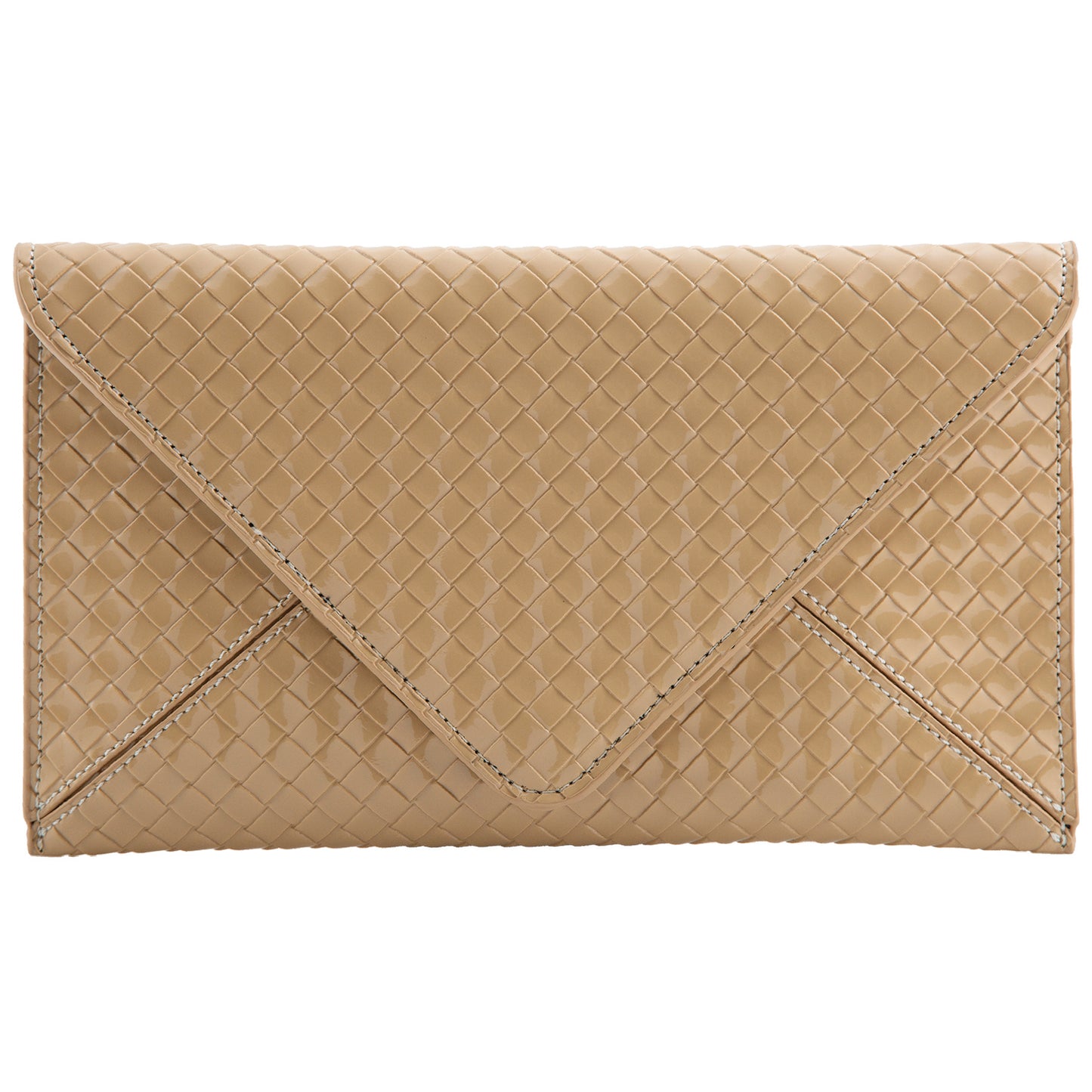 Faux Patent Leather Glossy Envelope Clutch