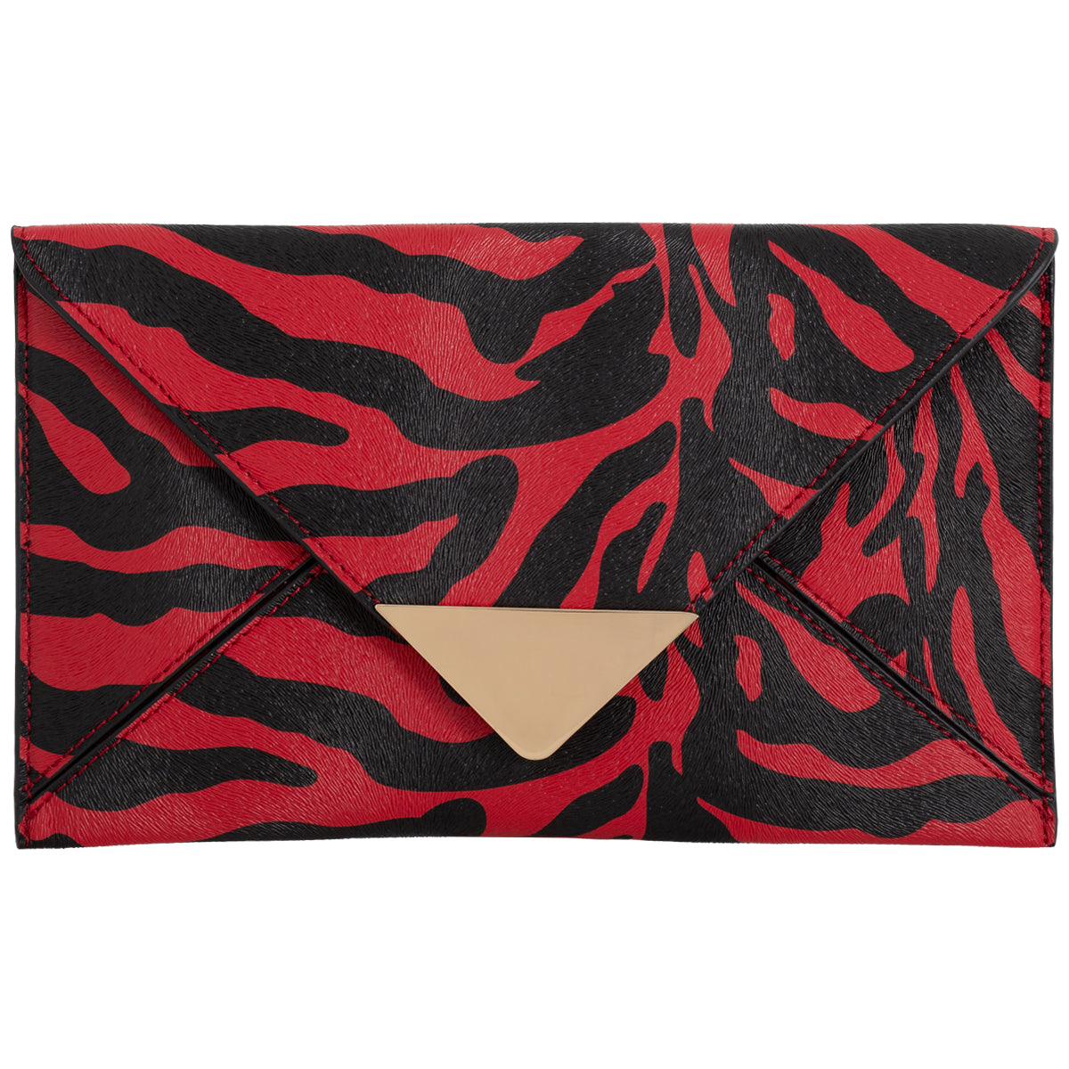 Synthetic Leather Zebra Print Envelope Clutch