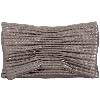 Faux Leather Quilted Envelope Clutch