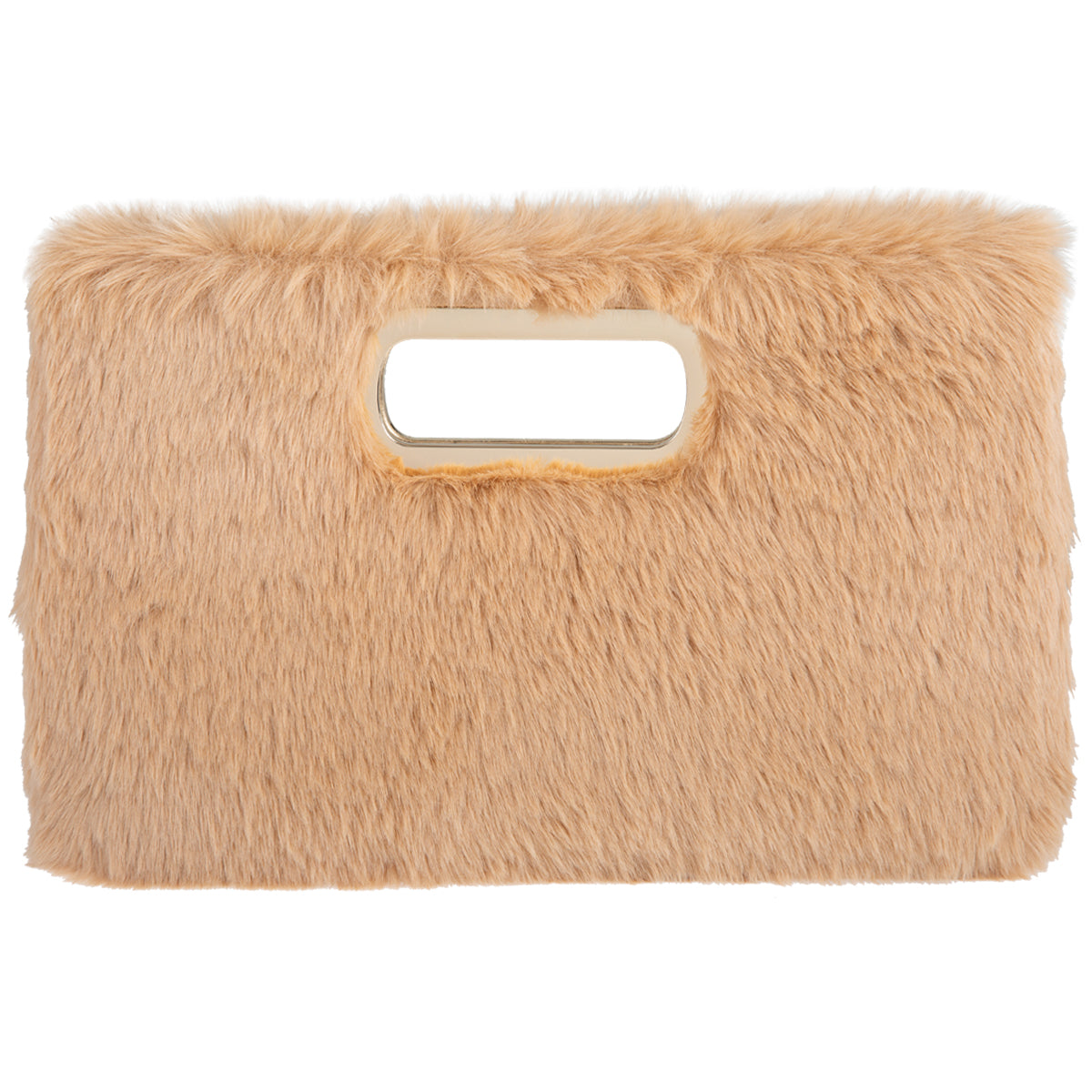 Faux Fur Top Handle Clutch Purse