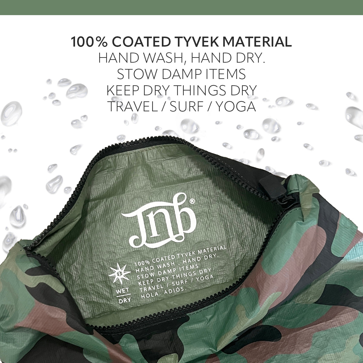 100% Coated Tyvek Material Camouflage Design Beach Pouch, Waterproof Pouch for Beach, Makeup Pouch, Wet Dry Bag,Clutch