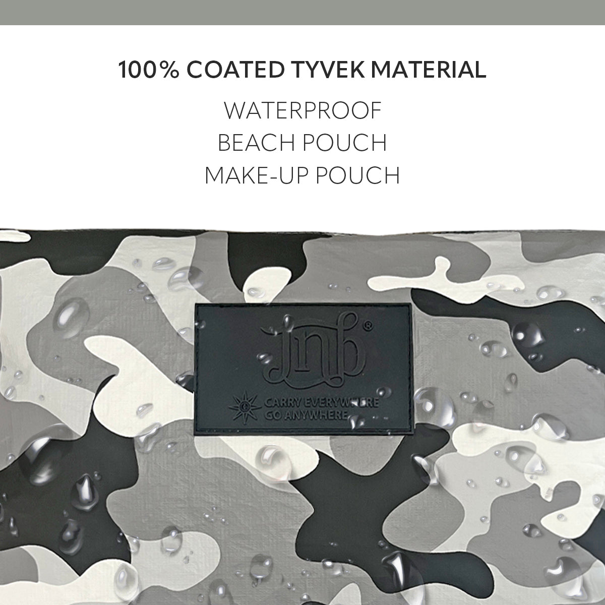 100% Coated Tyvek Material Camouflage Design Beach Pouch, Waterproof Pouch for Beach, Makeup Pouch, Wet Dry Bag,Clutch