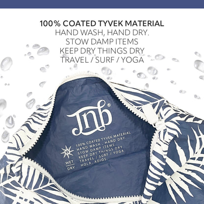 100% Coated Tyvek Material Palm Leaves Design Beach Pouch, Waterproof Pouch for Beach, Makeup Pouch, Wet Dry Bag,Clutch