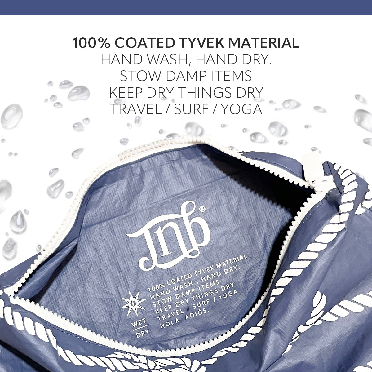 100% Coated Tyvek Material Rope Design Beach Pouch, Waterproof Pouch for Beach, Makeup Pouch, Wet Dry Bag,Clutch