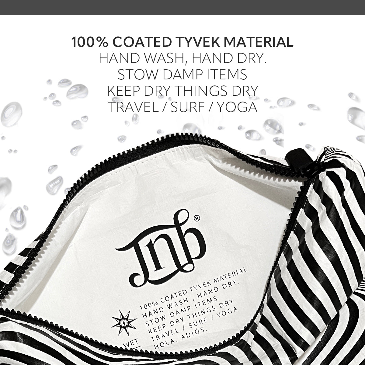 100% Coated Tyvek Material Geometric Design Beach Pouch, Waterproof Pouch for Beach, Makeup Pouch, Wet Dry Bag,Clutch