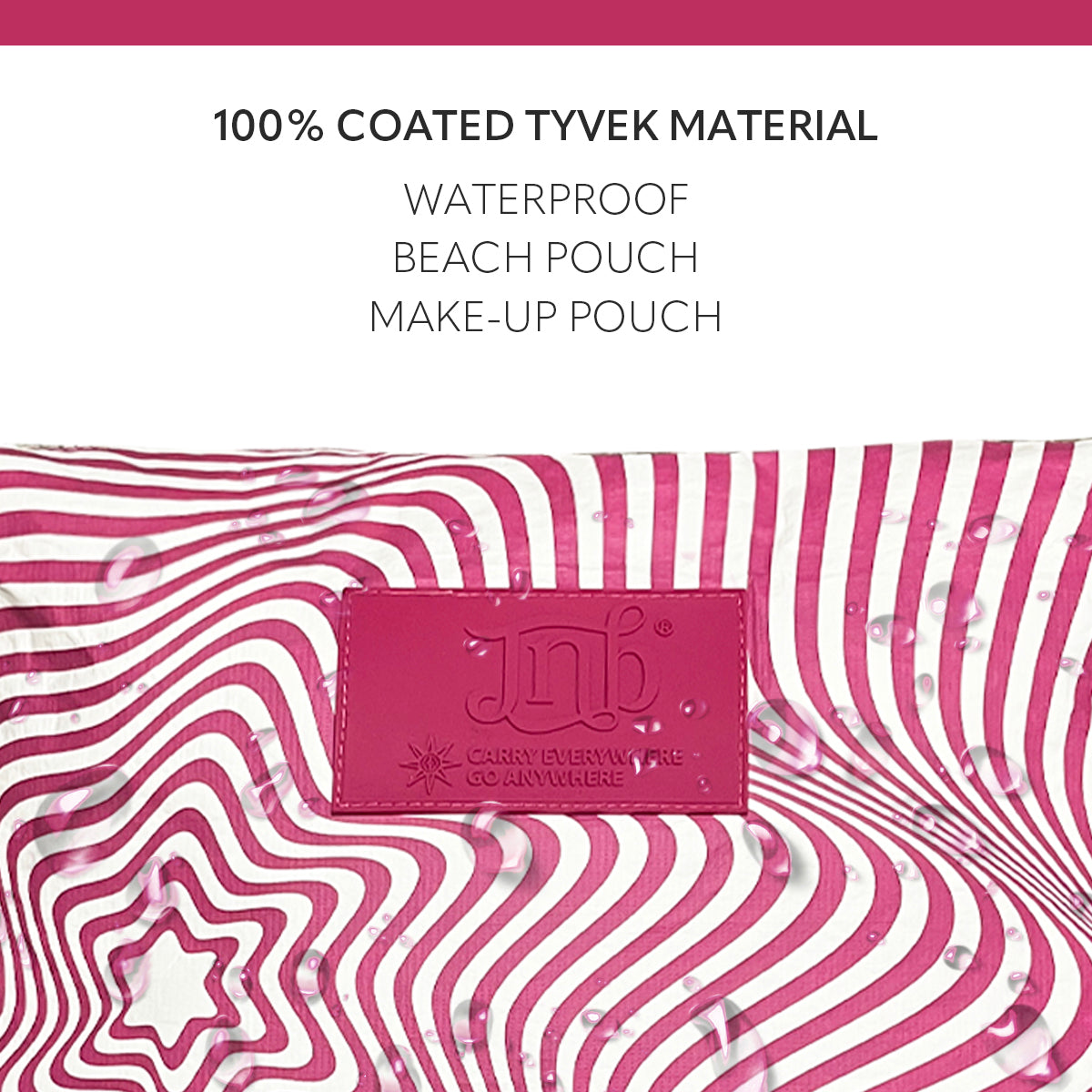 100% Coated Tyvek Material Geometric Design Beach Pouch, Waterproof Pouch for Beach, Makeup Pouch, Wet Dry Bag,Clutch