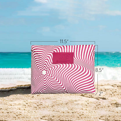 100% Coated Tyvek Material Geometric Design Beach Pouch, Waterproof Pouch for Beach, Makeup Pouch, Wet Dry Bag,Clutch