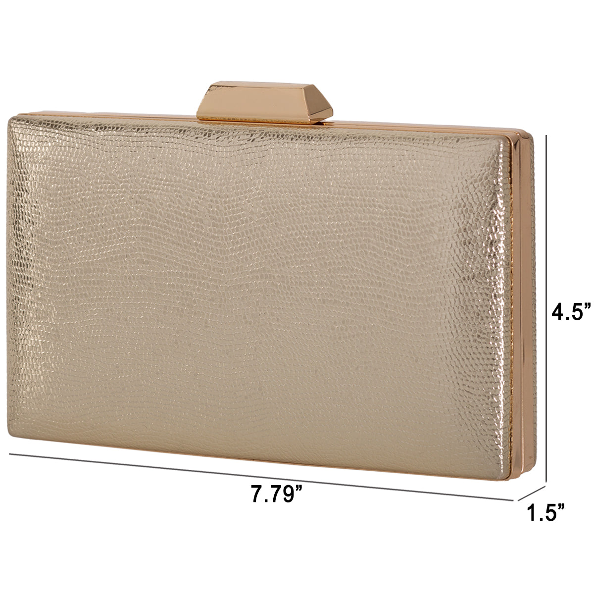 Women's Merallic Material Hard Case Evening Party Clutch