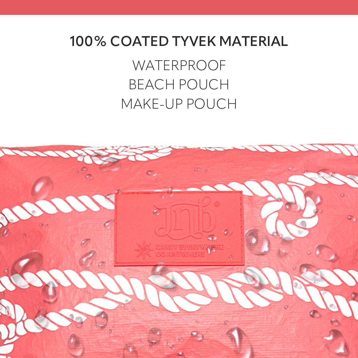 100% Coated Tyvek Material Rope Design Beach Pouch, Waterproof Pouch for Beach, Makeup Pouch, Wet Dry Bag,Clutch