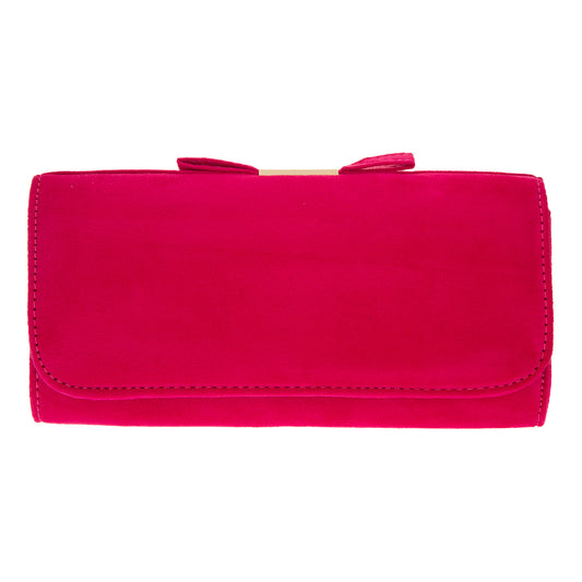 Micro Suede Bow Clutch