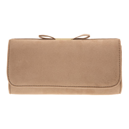 Micro Suede Bow Clutch