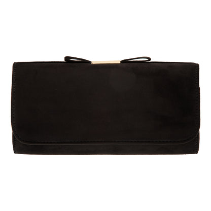 Micro Suede Bow Clutch