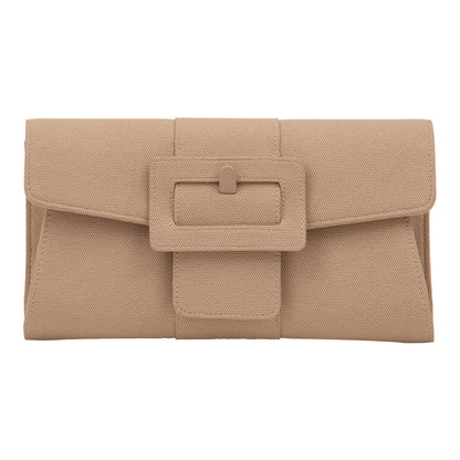 Synthetic Leather Belted Envelope Clutch