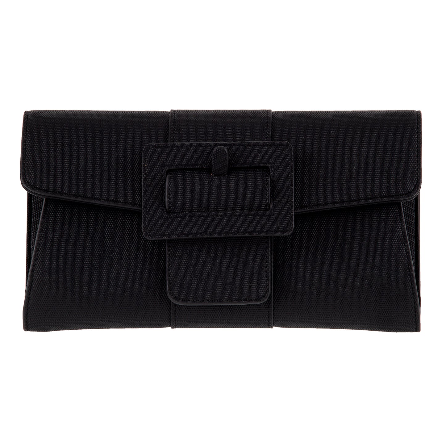 Synthetic Leather Belted Envelope Clutch