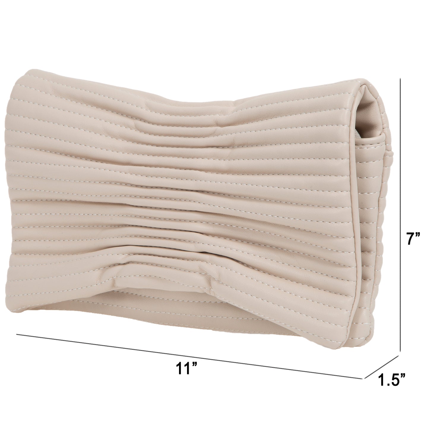 Faux Leather Quilted Envelope Clutch