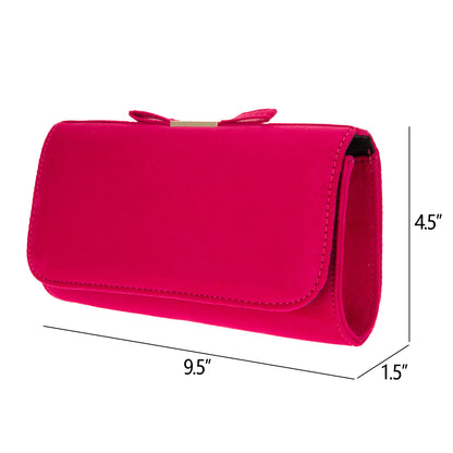 Micro Suede Bow Clutch