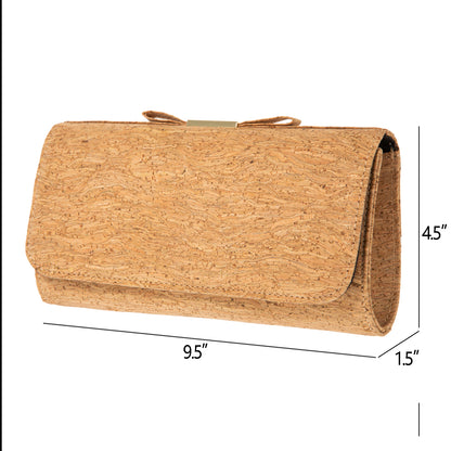 Women's Cork Clutch With Bow