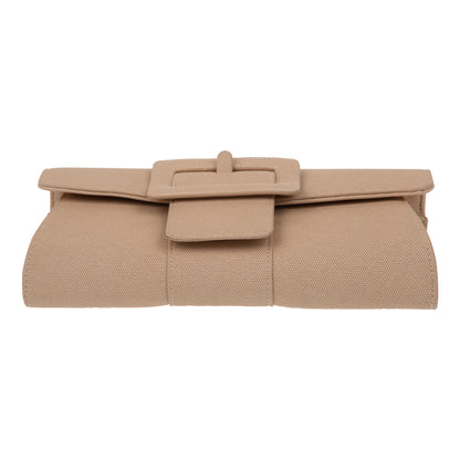 Synthetic Leather Belted Envelope Clutch