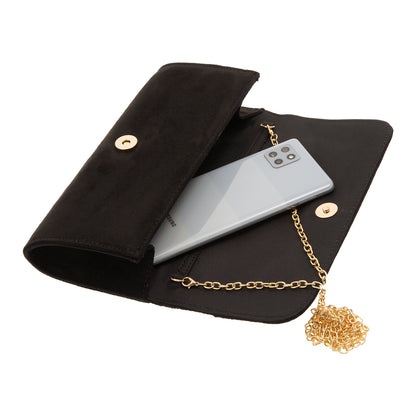 Micro Suede Bow Clutch