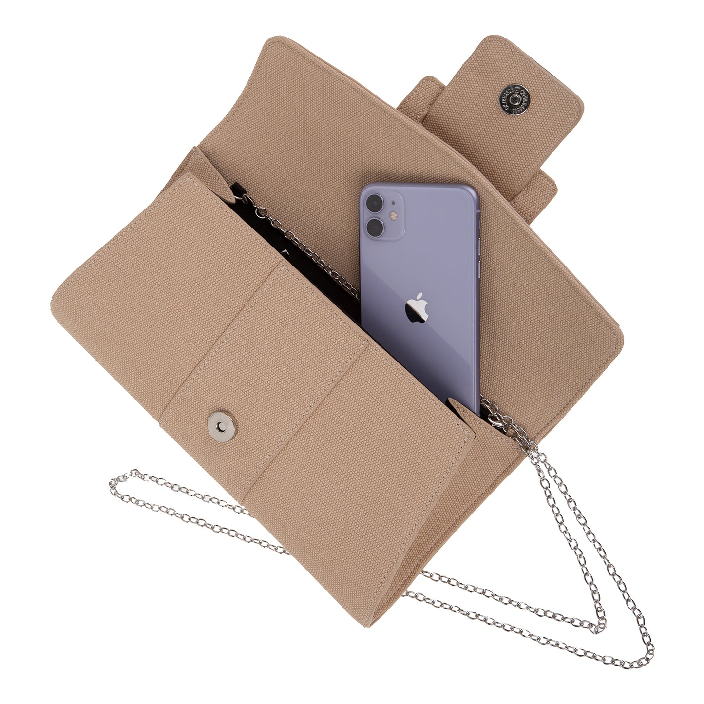 Synthetic Leather Belted Envelope Clutch