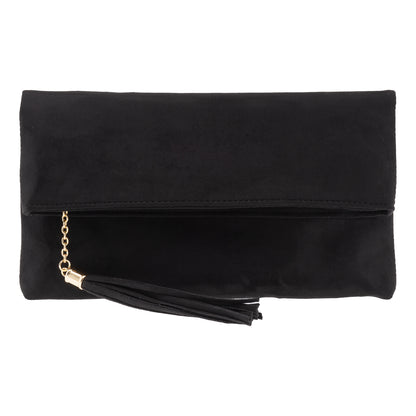 Faux Micro Suede Foldover Clutch