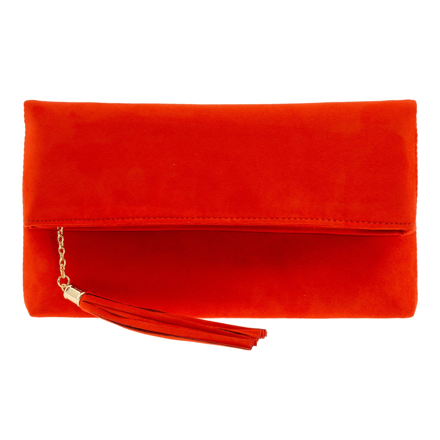 Faux Micro Suede Foldover Clutch