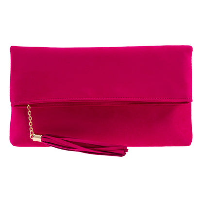 Faux Micro Suede Foldover Clutch