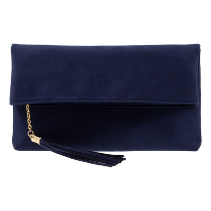 Faux Micro Suede Foldover Clutch