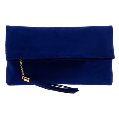 Faux Micro Suede Foldover Clutch