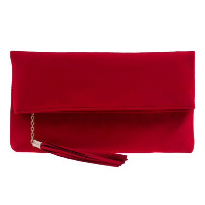 Faux Micro Suede Foldover Clutch