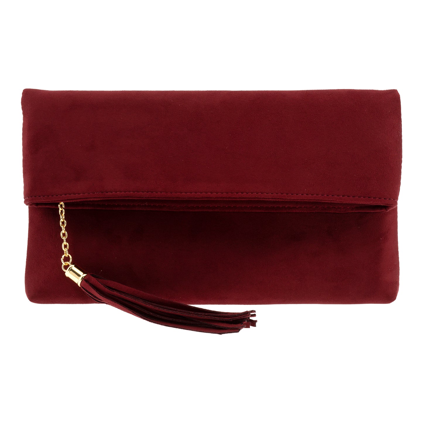 Faux Micro Suede Foldover Clutch