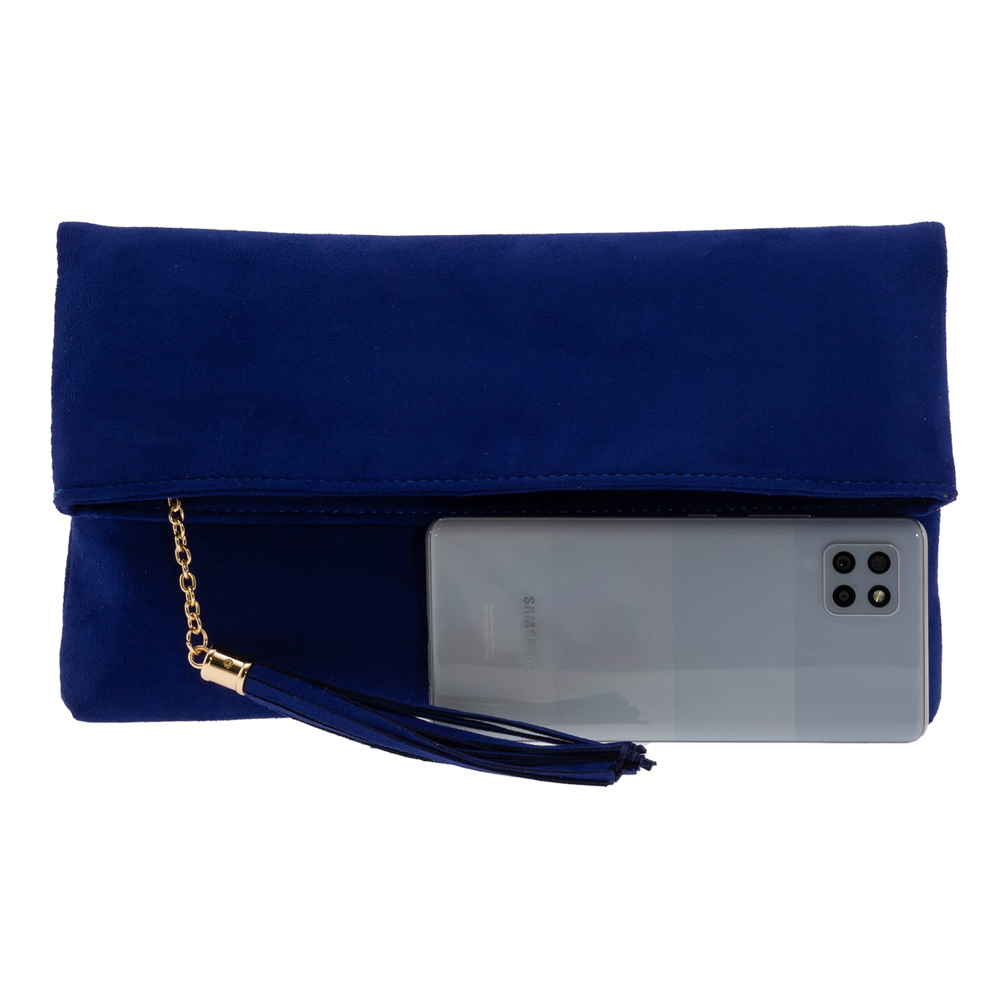 Faux Micro Suede Foldover Clutch