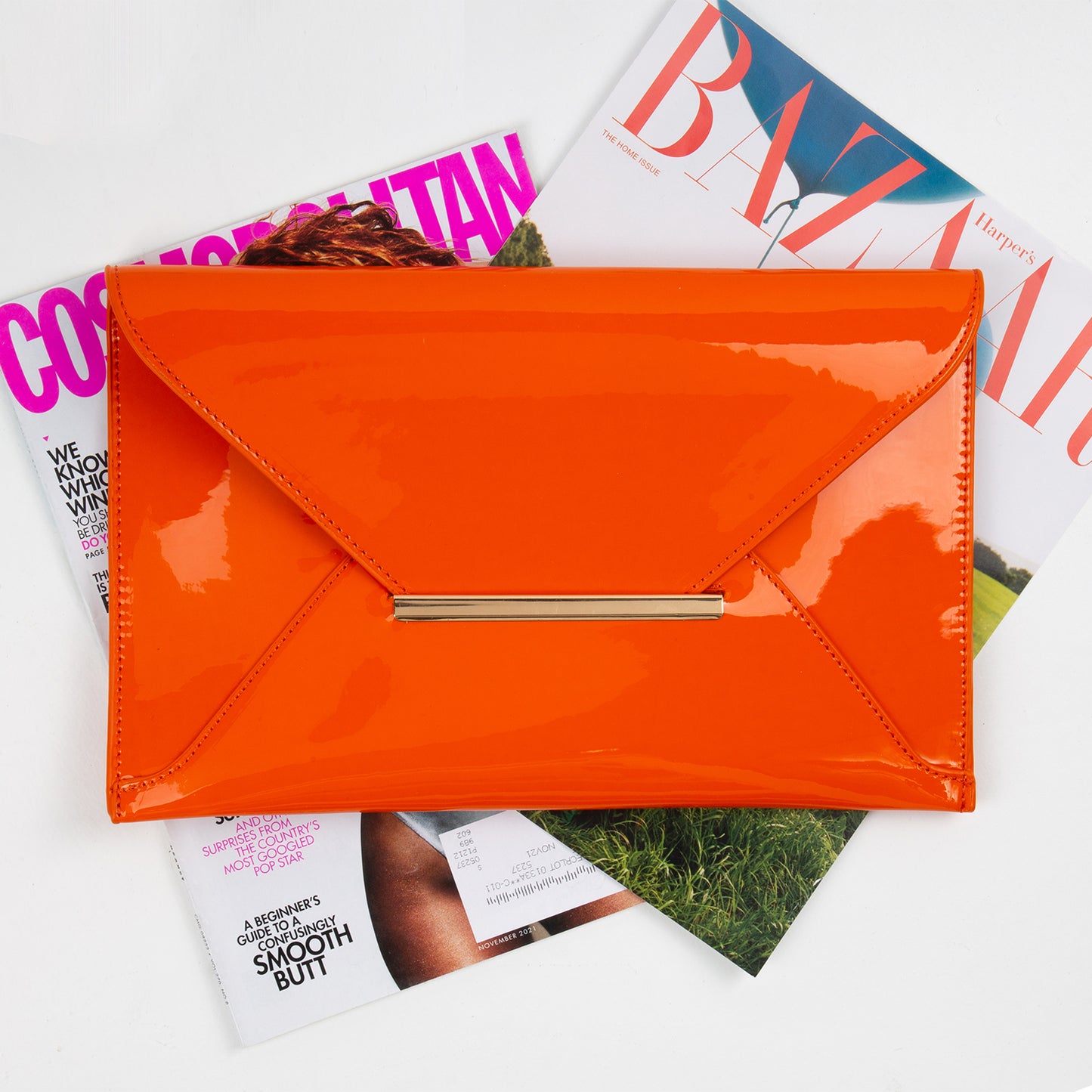 Faux Patent Leather Envelope Candy Clutch Bag