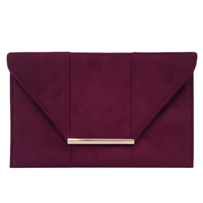 Women's Faux Microsuede Envelope Clutch