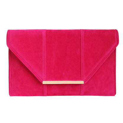 Women's Faux Microsuede Envelope Clutch