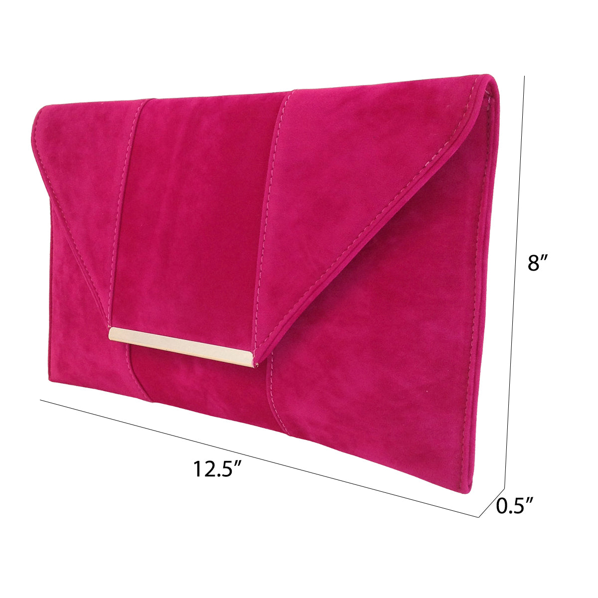 Women's Faux Microsuede Envelope Clutch