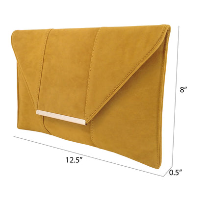 Women's Faux Microsuede Envelope Clutch