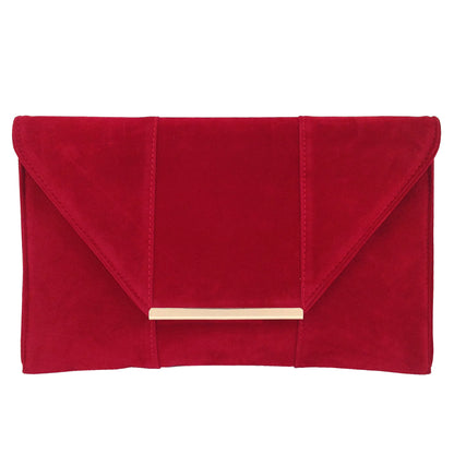 Women's Faux Microsuede Envelope Clutch