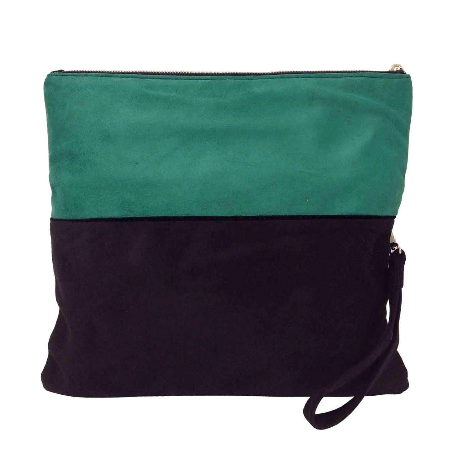 Soft Faux Suede Colorblock Wristlet