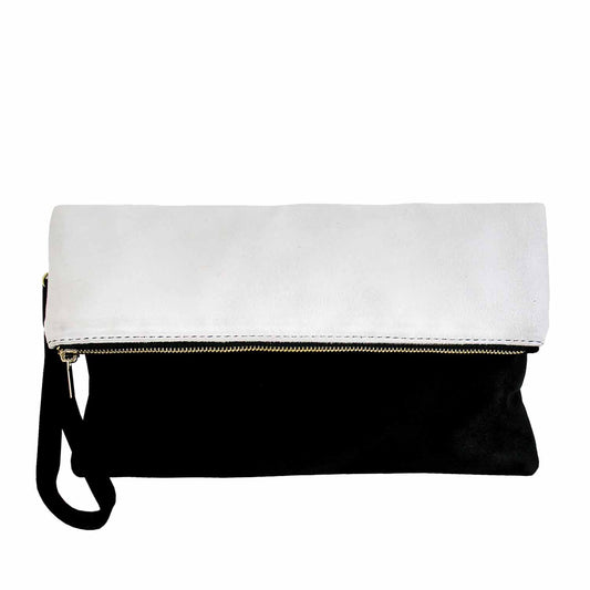 Soft Faux Suede Colorblock Wristlet