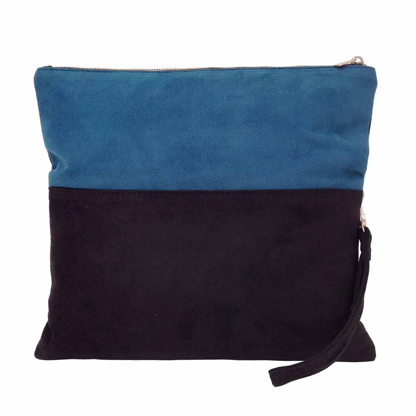 Soft Faux Suede Colorblock Wristlet