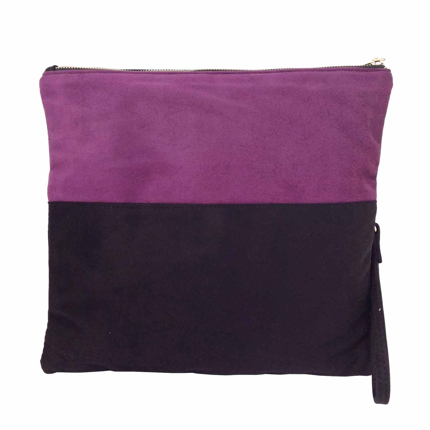 Soft Faux Suede Colorblock Wristlet