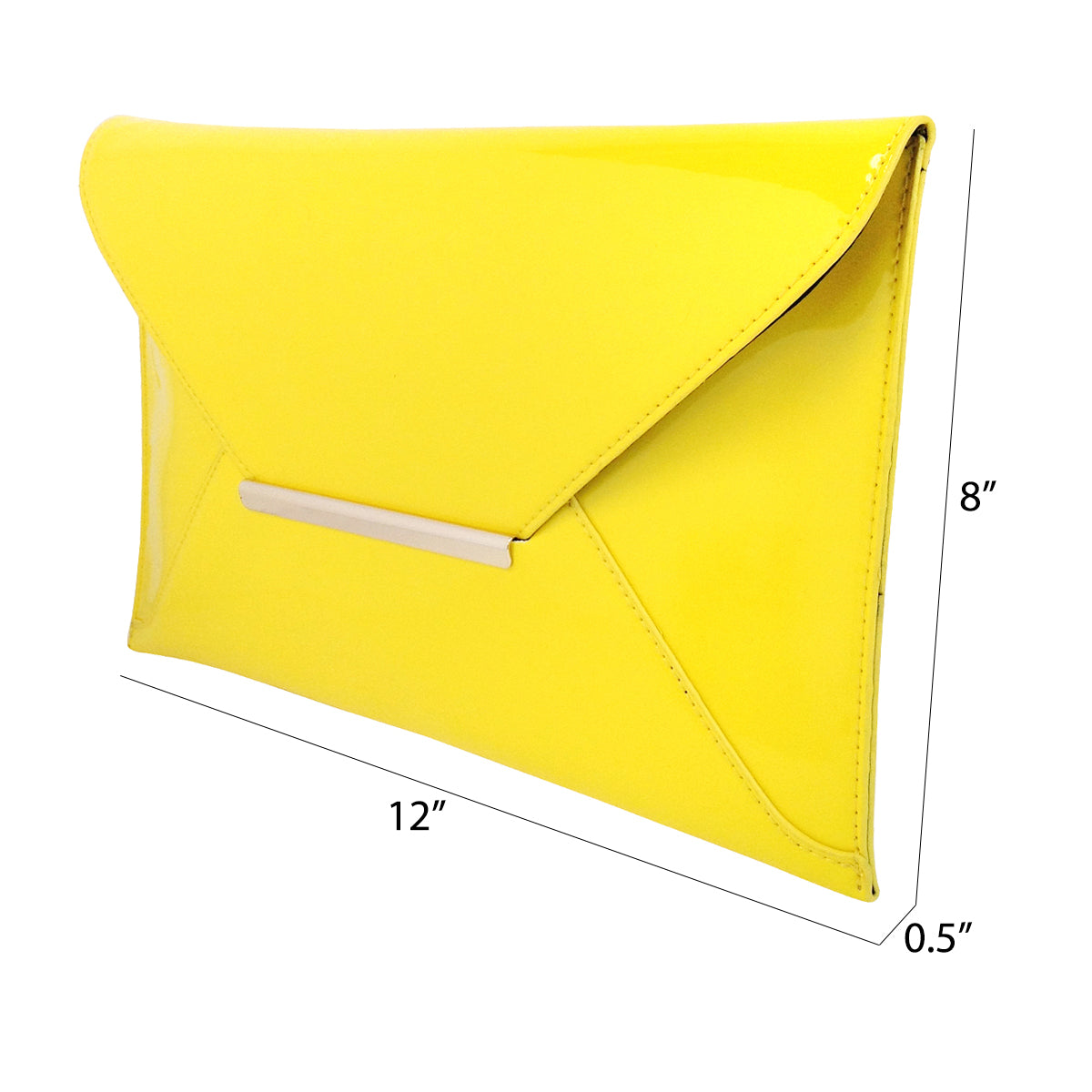 Yellow patent hot sale clutch bag