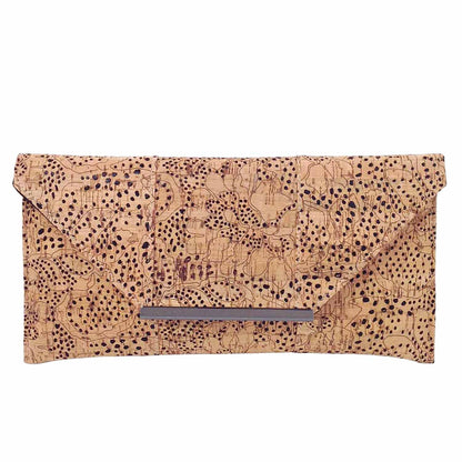 JNB Unique Pattern Laser Cut Cork Envelope Clutch