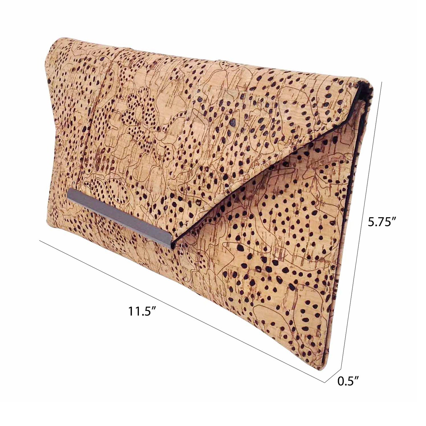 JNB Unique Pattern Laser Cut Cork Envelope Clutch