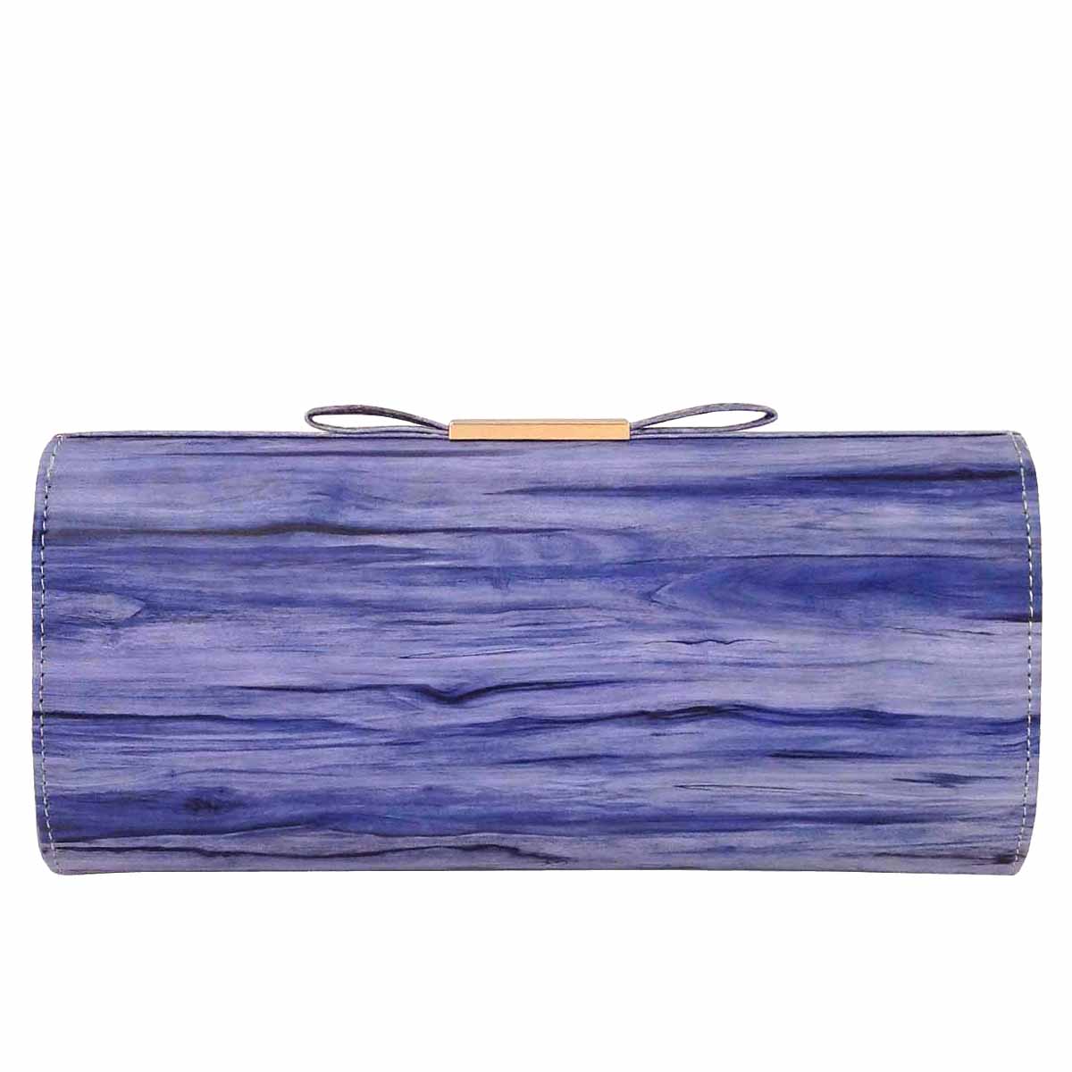 Vintage Wood Pattern Clutch with Bow