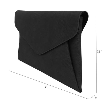 Synthetic Leather Double Pocket Envelop Clutch