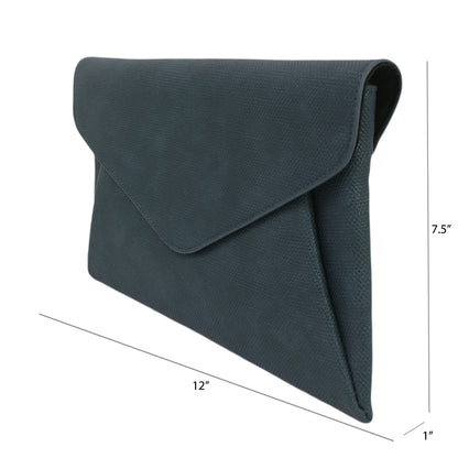 Synthetic Leather Double Pocket Envelop Clutch