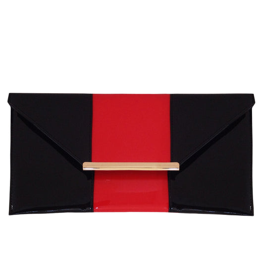 Patent Color Block Envelop Clutch