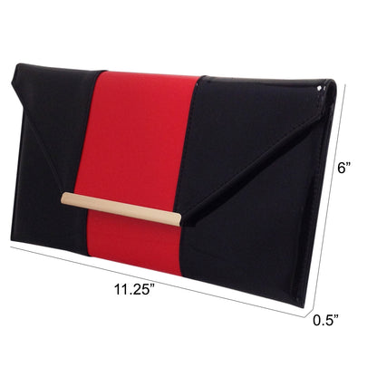 Patent Color Block Envelop Clutch